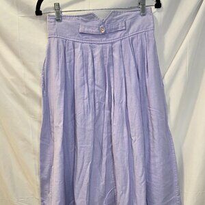 Vintage Marilyn Togs Skirt Button Up Size 9 100% Cotton Pockets Blue